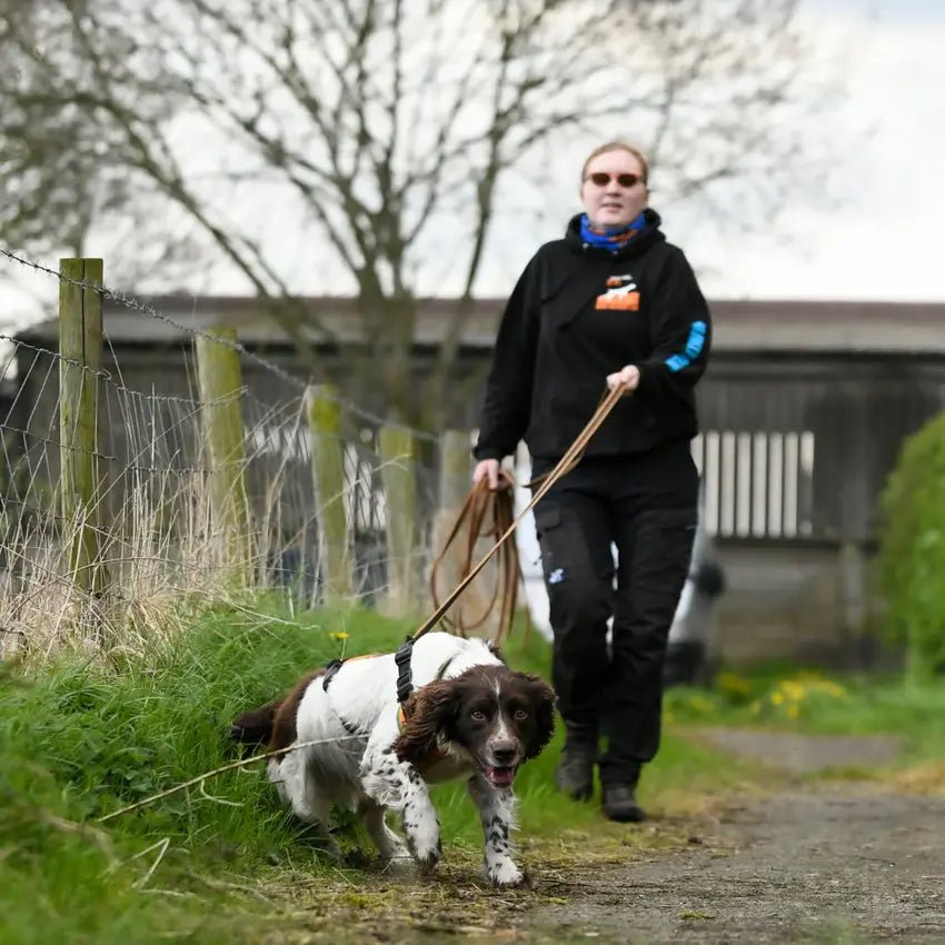 mantrailing instructor Kathryn Jones with spaniel Captain