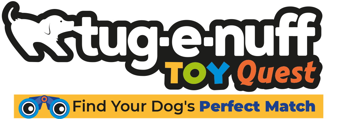 Tug-E-Nuff Toy Quest Logo - Find your Dog's Perfect Match Text.