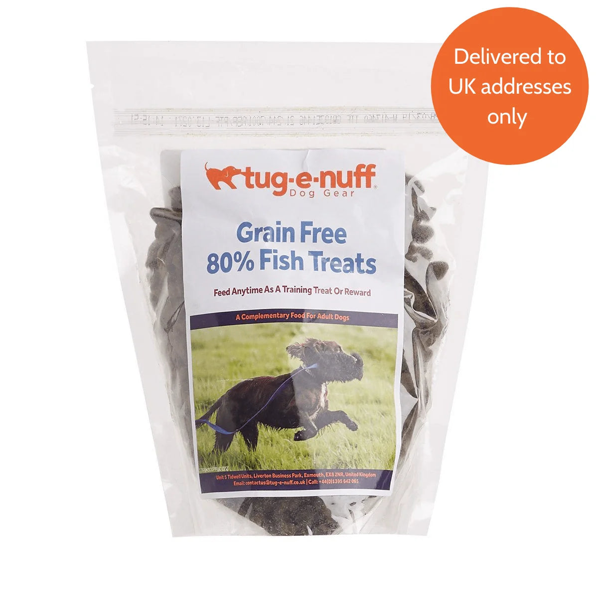 Bag of Grain Free 80% Fish Dog Treats from Tug-E-Nuff 