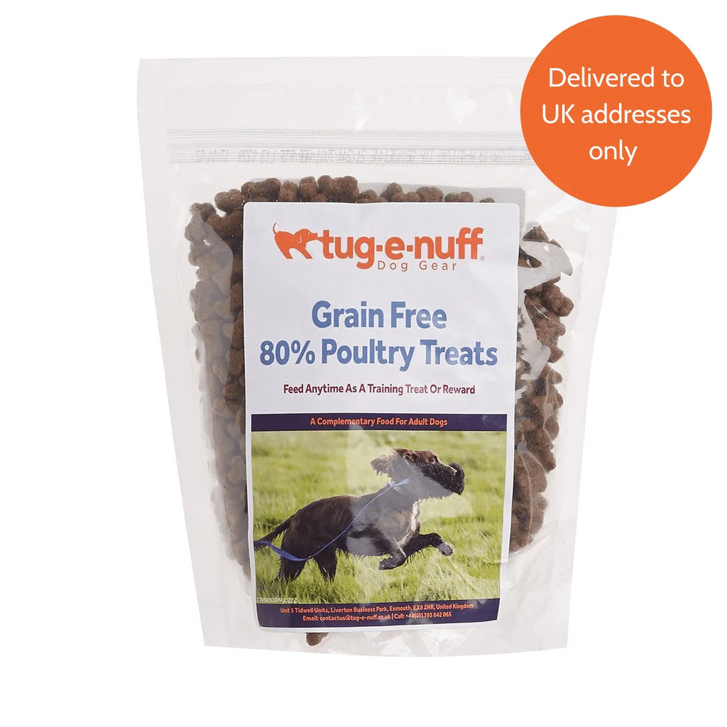 Bag of Grain Free 80% Poultry Dog Treats from Tug-E-Nuff 