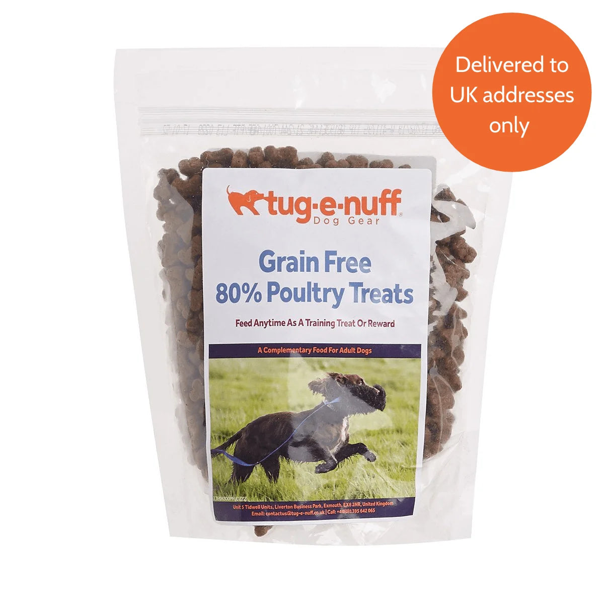 Bag of Grain Free 80% Poultry Dog Treats from Tug-E-Nuff 