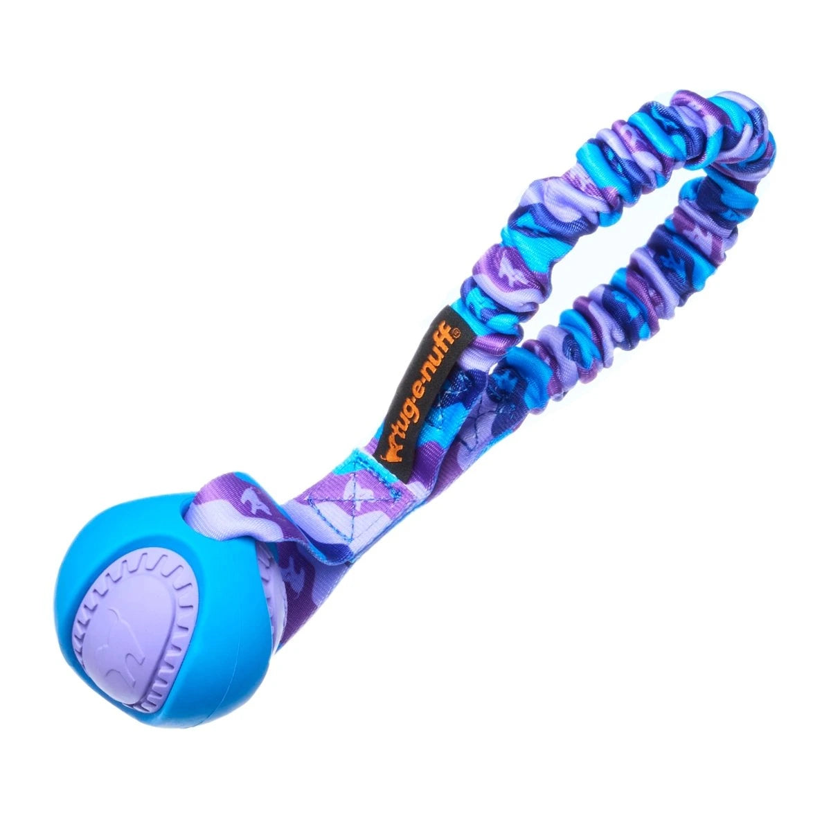 Purple and blue Pocket PowerBall Bungee tug toy built for focus‑boosting play, durable retrieves, and energy‑burning tug sessions
