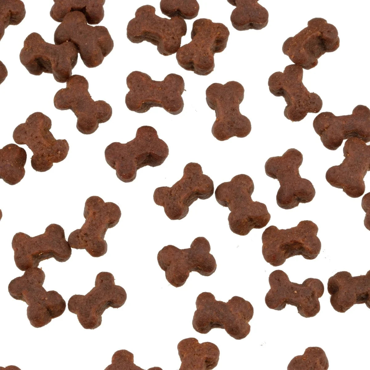 Closeup of bone-shaped grain free dog treats - poultry