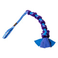 Lilac and blue Twizzler dog tug toy with tightly‑woven faux fur and fleece, built long and strong for chase games and full‑power tugging