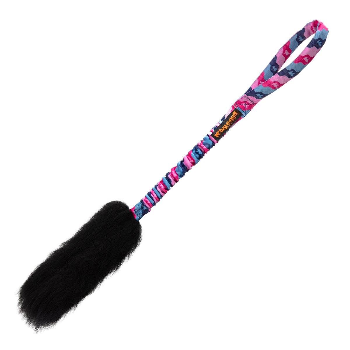 WondaBaa Sheepskin Bungee Tug - Pink Pattern - Tug-E-Nuff